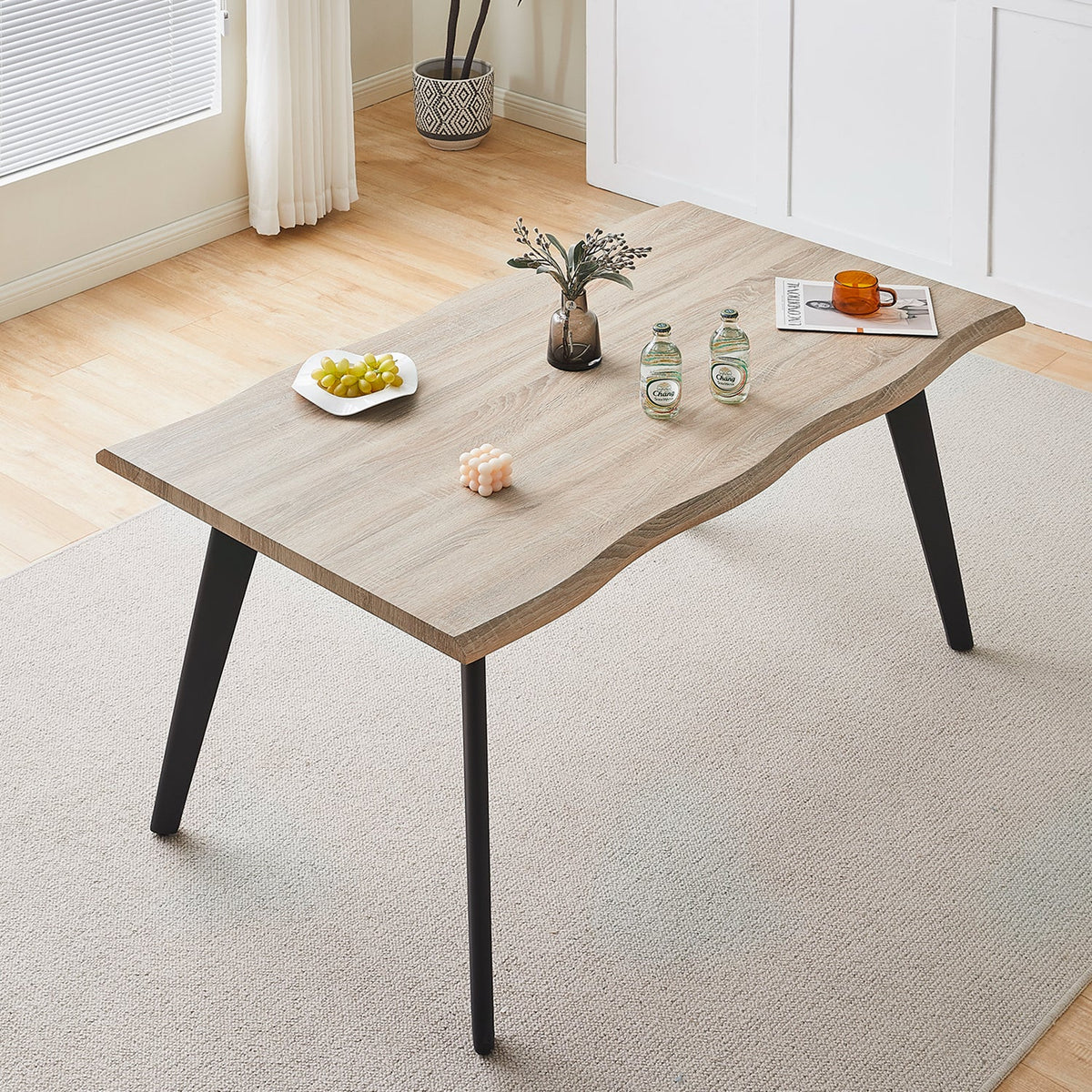 Seibold Live Edge Dining Table [Light Wood] [120cm/140cm]