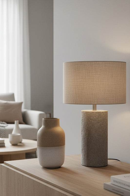 Textured Taupe Ceramic vase