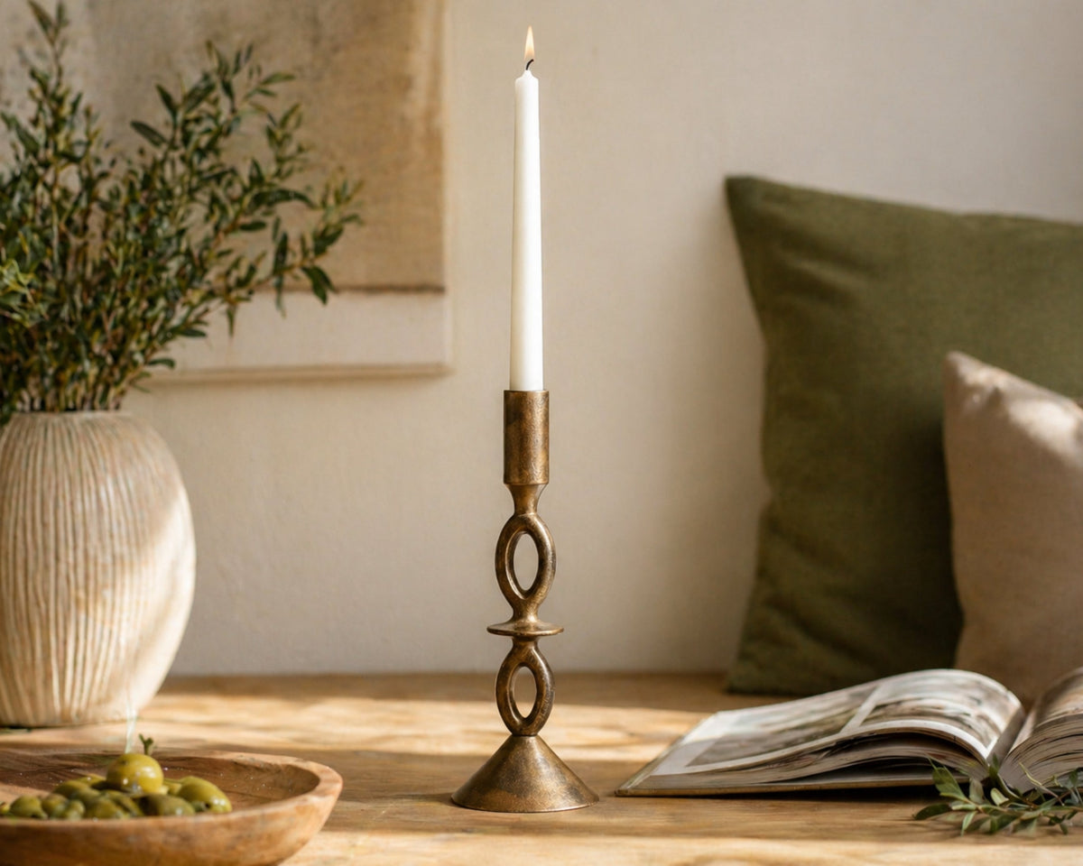 Cessna Gold Candle Holder Irregular Shape