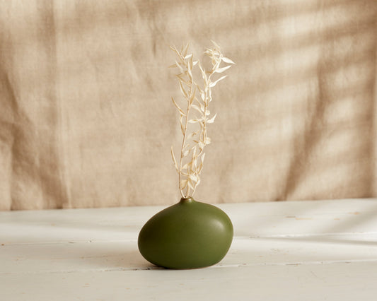 Joseline Ceramic Decorative Green Vase