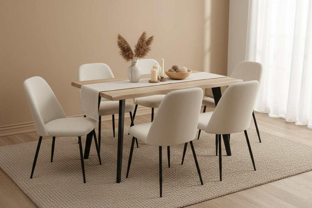 Seibold Live Edge Dining Table [Light Wood] [120cm/140cm]
