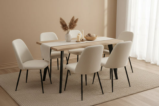 Seibold Live Edge Dining Table [Light Wood] [120cm/140cm]