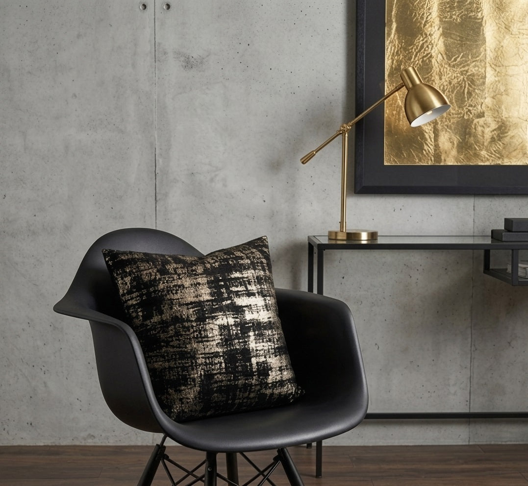 Luxury Gold Metallic Textured Velvet Cushion Cover